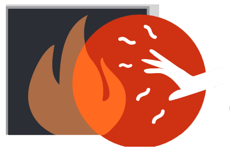 Touching fire warning icon